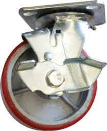 GRIP - CASTOR 125MM POLYURETHANE - SWIVEL + BRAKE